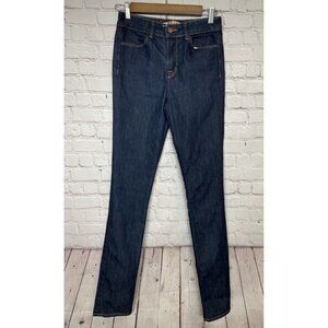 J BRAND Bardot mid Rise Pencil Leg stretch dark wash jeans, sz 26 Tall,‎ EUC